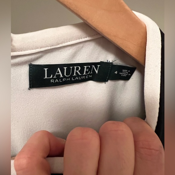Lauren, black jersey dress with white detailing - Picture 3 of 3